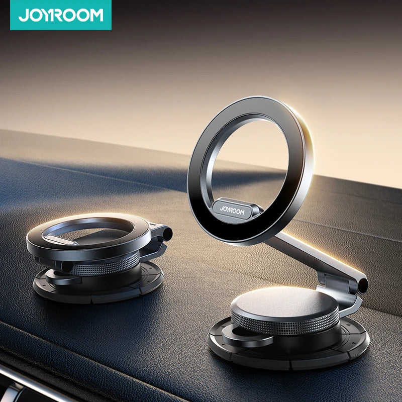 Joyroom All-Metal Magnetic Car Mount Strongest Magnet Foldable Phone Holder for Car Dashboard Tesla Phone Mount For iPhone 15-12