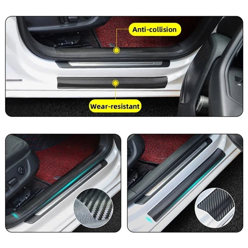 Anti Scratch Car Door Sill Protector Sticker Nano Carbon Fiber DIY Paste Protector Strip Auto Side Mirror Protection Tape Film - Leroyaumeauto.com