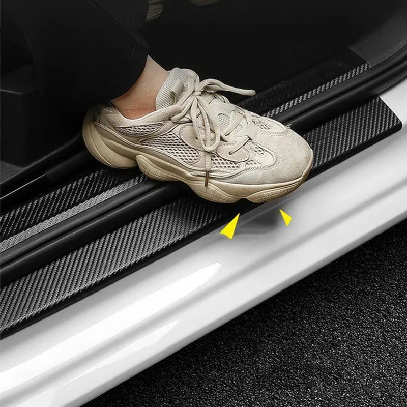 Anti Scratch Car Door Sill Protector Sticker Nano Carbon Fiber DIY Paste Protector Strip Auto Side Mirror Protection Tape Film - Leroyaumeauto.com