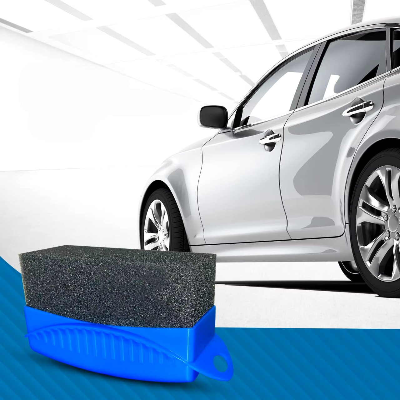 Brosse Nettoyage Voiture - PolishSponge™ - Bleu - Leroyaumeauto.com